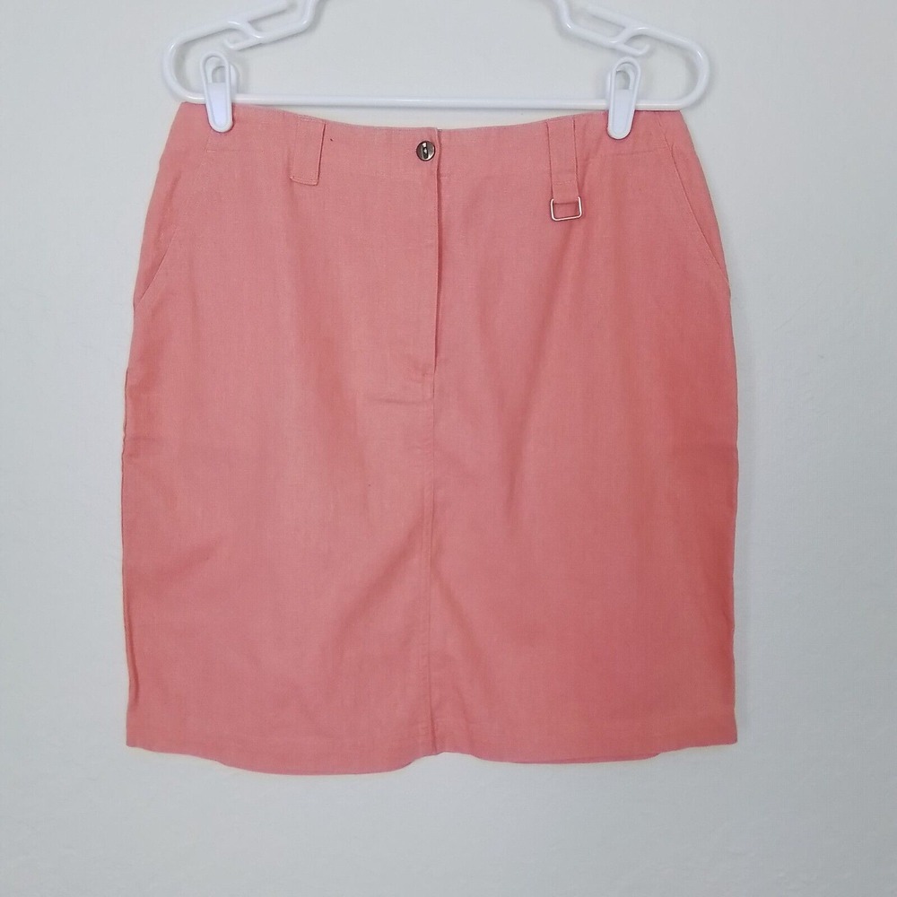 Christopher & Banks Linen Cotton‎ Skirt Size 10 Coral Summer Y2K Transition